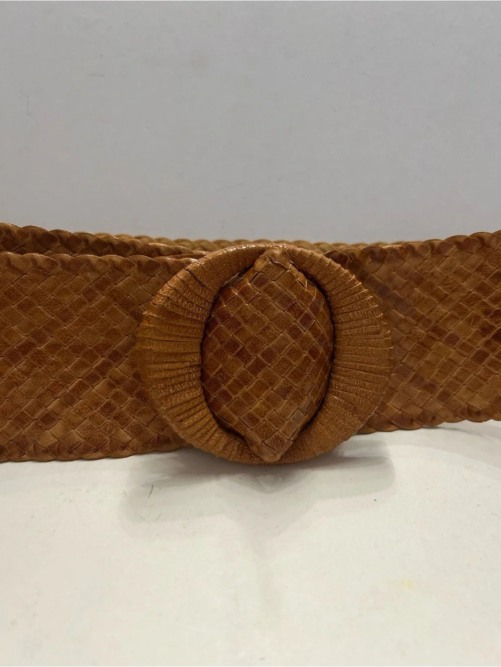 Vintage Talbots Wide Woven Genuine Leather Belt M